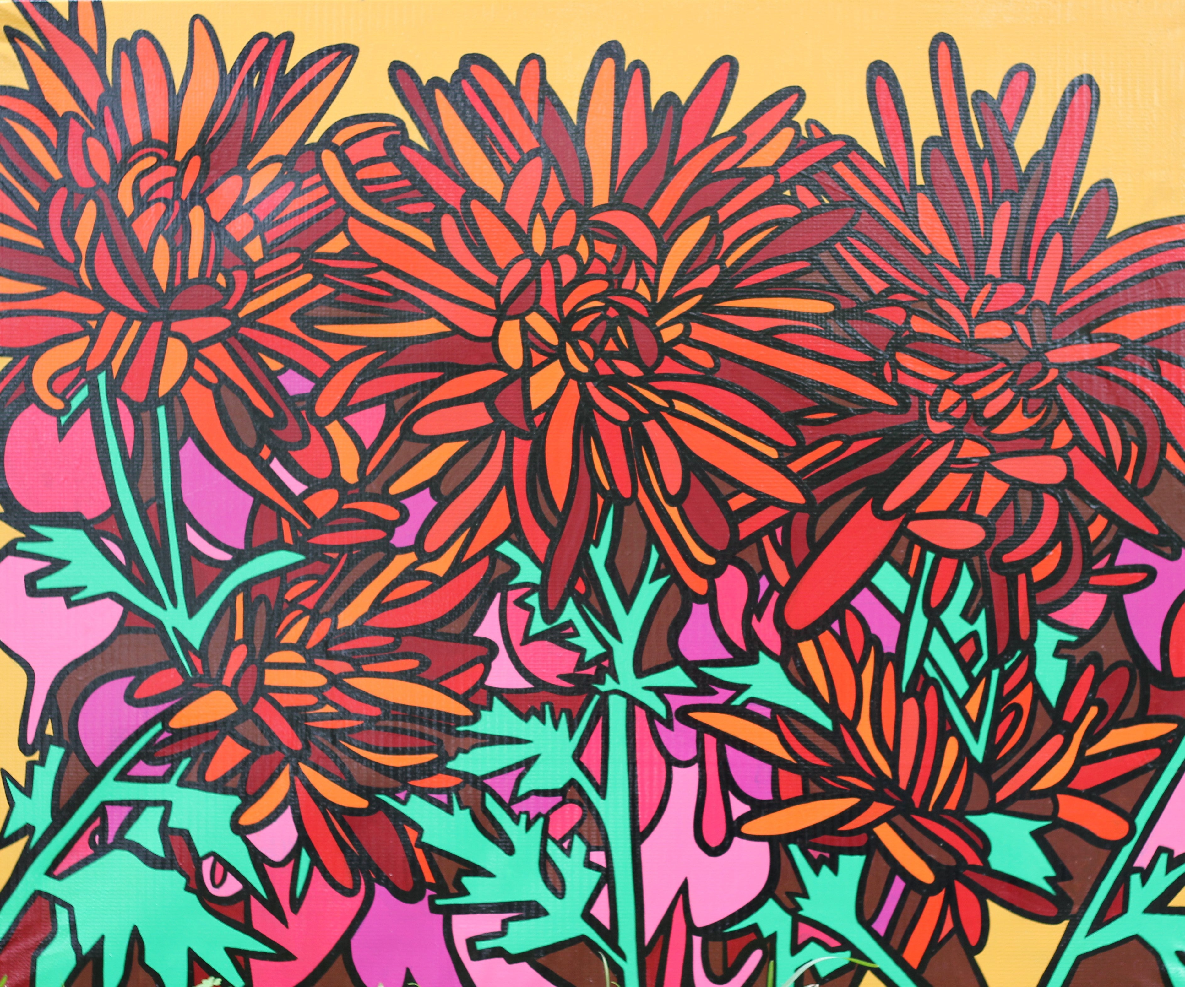 Chrysanthemums and Bleeding Hearts #3 – Homer Allen Art